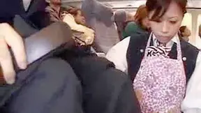 Hot Blowjob from a Horny Flight Attendant Mid-Air Adventure