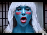 Real Life Hentai - JOI - Blue Alien - Red Pussy - Jerk off instruction - bondage - feet pose