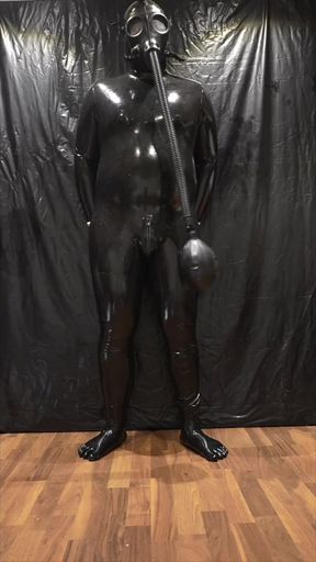 Tied up rubber doll remotely controlled to orgasm