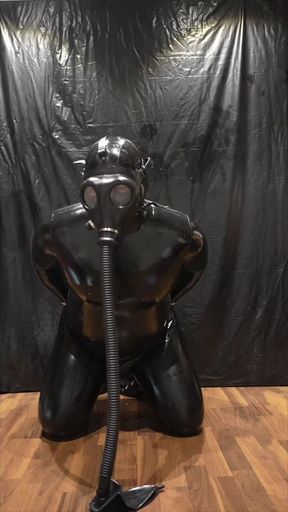 Tied up rubber doll remotely controlled to orgasm