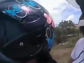 MOTORCYCLE RIDE ENDS IN OUTDOOR LESBIAN SEX WITH FEMALE ORGASM IN THE MOUTH