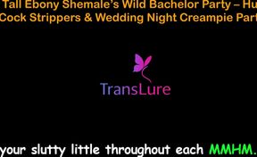 English Audio Sex Story - Tall Ebony Shemale's Wild Bachelor Party - Huge Cock Strippers &amp; Wedding Night Creampie - 3
