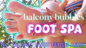 Balcony Bubbles Foot Spa ASMR | No Talking Pedicure | Wet Feet