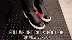 Full Weight Cock Trample and Bootjob in Black Leather Boots (Top Version) - Tamystarly - Balls Crush, CBT, Trampling, Shoejob, Stomping