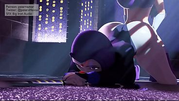 Raven gets cumflated by futa starfire