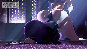 Raven gets cumflated by futa starfire