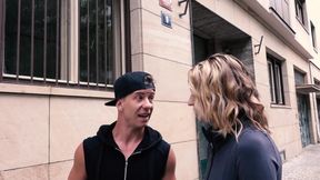 Blond Babe Gets Nailed by a Black Cock and Her Guy Loves Watching