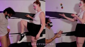 Juggling and Busting Balls w Kinkerbell the Clown Goddess! Cosplay Ballbusting, CBT