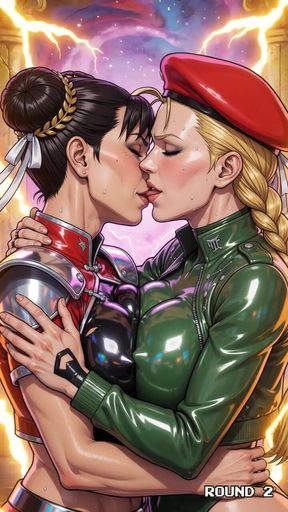 Hot Kissing Chun Li and Cammy