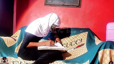 Hijabi madam gushing alone at work imagining her brother in law
