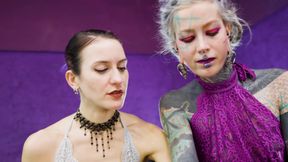 Heavily Tattooed Slut Takes Both Strap-Ons at Once - Double Domina Destruction