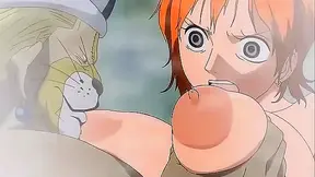 Anime Cheetah man sneaks up and fucks One Piece Nami in the shower