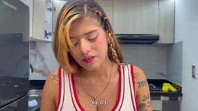 Teen Latina learns about big dicks