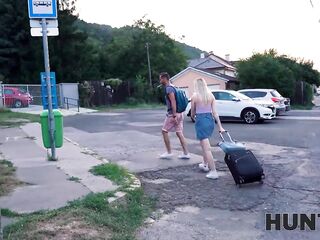 Hunt4K: After shower blond with blindfold gets stretched in front of BF on PornHD