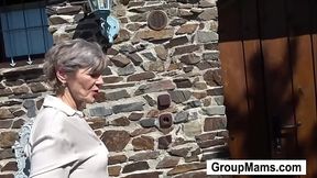Mature grandmas take on a wild group session