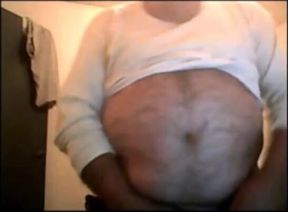 Silver Bear Daddy Mario Stroking on Webcam