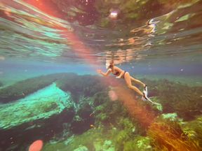 Public springs freediving with partial nudity part two
