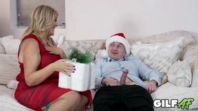 GILFAF- Cassandra UK Unwraps Dick for Xmas Creampie