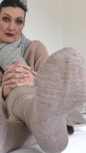 Intensive Smelly Sock Sniffing and Jerking off Your Cock in a Knitted Glove, JOI, POV