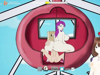 Fuckerman Lewd Park #2 - Fucking in a ferris wheel with a busty woman - Jazziuu - Gameplay