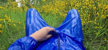 Wank and Piss in Blue PVC Suit