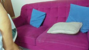 A Mature Woman Is Seen Masturbating in the Living Room of Her Co-workers' House