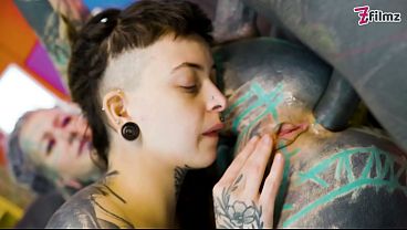 Intense Threesome Anal Drill Fuck with Double Blowjob