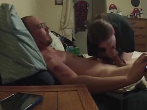 Watch a slim guy doing cum between her tits