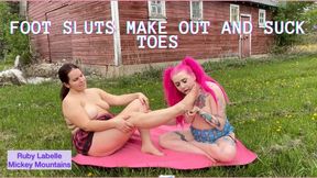 Foot sluts make out and suck toes 1080p HD