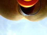 PV Stretching My Ass on a Stemless Large Plasti Wine Glass