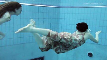 Two dressed beauties underwater Anna Netrebko and Lada Poleshuk