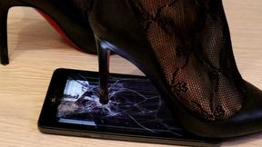 Samsung tablet crush under my black Louboutin high heel stilettos