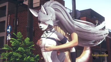 Furry Hentai Wolf gives fox boobjob until he cum on her face