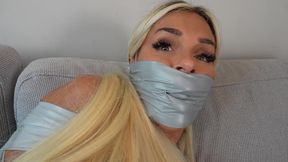Emma & Sassy Tape Bound and Wrap Gagged Tight by the Invader! (4k)