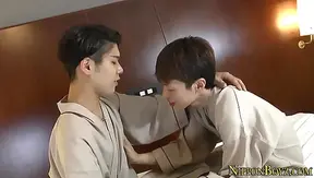 Asian Twink 18+ Gives Sweet Blowjob to Gay Teen 18+ in HD