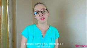Depraved teacher seduces her student while he getting ready for exam! Hot girl greedily sucks cock and licks balls with eye contact  Real female orgasm and huge cumshot on big sexy ass! Dirty talks! Porn by Nata Sweet