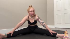 Stretching in See Through Leggings