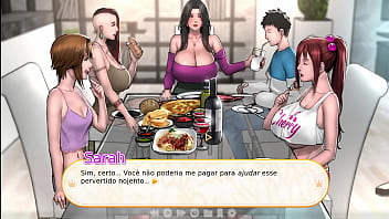 Naughty aunt seduces with big 3D boobs