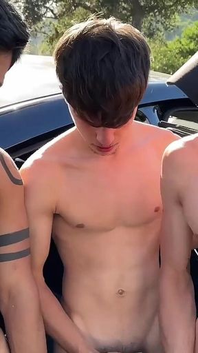3 Uncut Twinks Suck Outdoor Hiking Almost Caught
