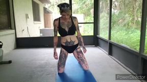 Tattooed Tranny Stretches Ass Up Gushes Cum Flood Outdoors