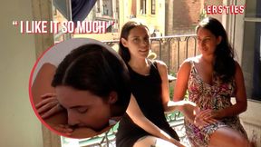 German amateur lesbian POV licks and bites nipples