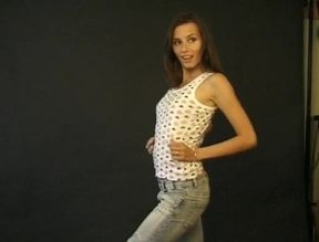 Small titted teenage beauty loves posing at the casting
