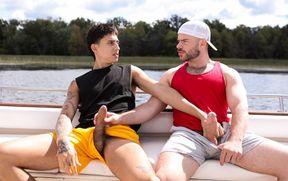 Twink with hairy cock enjoys a proper cock ride during his boat trip