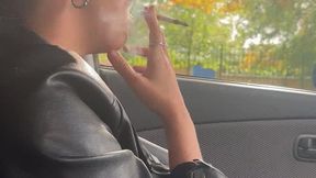 Casual smoke in car