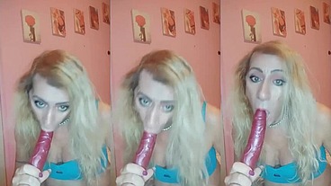 In fantasy this dildo is your cock while I suck on it 🍆