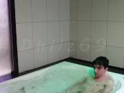 Boy getting sensual in the whirlpool