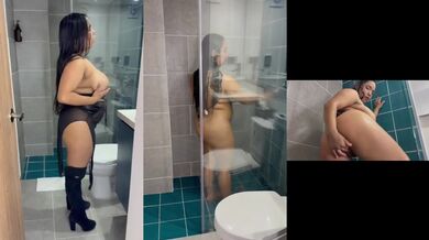 Colombiana busts her thick ass on solo anal grind