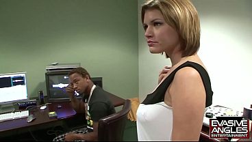 Leigh Livingston&rsquo_s Office Encounter Turns Hardcore as Fishnets, Power Play, and Raw Desire Take Over. She Finishes by Giving Him a Blowjob for a Facial.