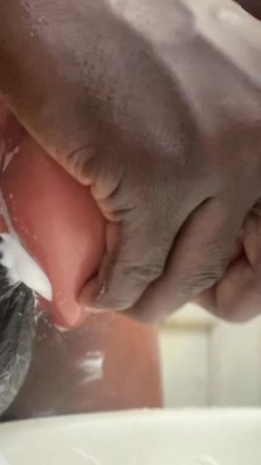 Military BBC Teen Jerking off in the Washroom Part 2