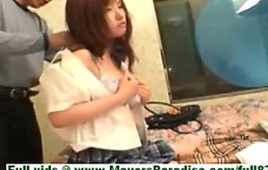 Nao ayukawa teen asian chick in bed with two guys